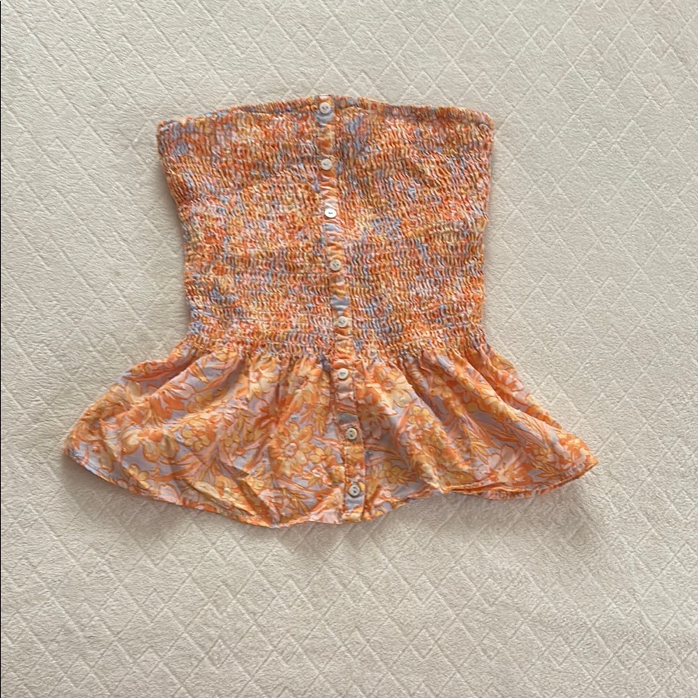 Olivaceous Orange Smocked Blouse